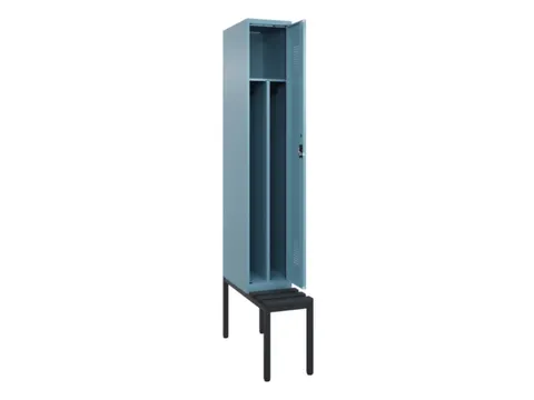 locker met bank,voor scheiding van kleding,HxBxD 2120x300x815mm,1vak