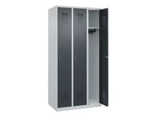 locker,HxBxD 1850x900x500mm,3vak,vak B 300mm,cil.-slot,staand op vloer - 2