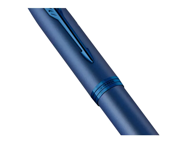 Vulpen Parker IM Monochrome Blue Stainless Steel Medium Blauwe inkt
