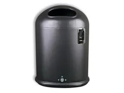 Afvalbak Staalplaat Met Asbak 45 Liter Ovale Opening Antraciet