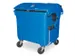 Conteneur à déchets grande capacité couvercle coulissant 1100L bleu