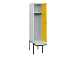 locker met bank,HxBxD 1950x400x815mm,1vak,vak B 400mm,draaigrendel