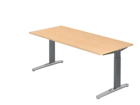 bureau à hauteur réglable HxlxP 680-850x1800x800mm panneau érable