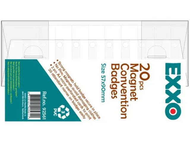 Badge 60x90mm met Magneet 20 stuks