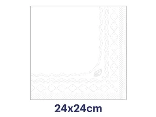 Servetten Tork 477534 Cocktail 2-laags 24x24cm wit 1/4 vouw 200st. - 5