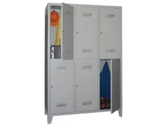 dubbeldekse locker,HxBxD 1850x1200x500mm,3x2vak.,RAL7035,front RAL7035