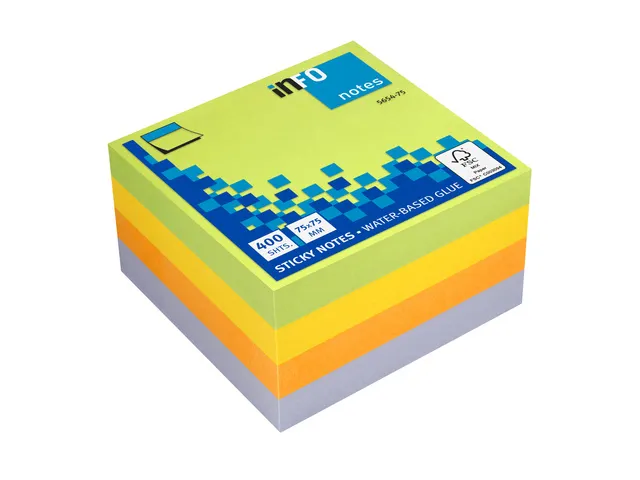info notes Notitieblok 75X75Mm Assorti Spring Blok A 400 Vel