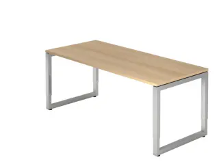In hoogte verstelbaar bureau,HxBxD 650-850x1800x800mm,blad eiken - 1