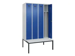locker met bank,voor scheiding van kleding,HxBxD 2120x1200x815mm,4vak