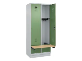 locker met bank,HxBxD 1950x800x815mm,2vak,vak B 400mm,cilinderslot - 1