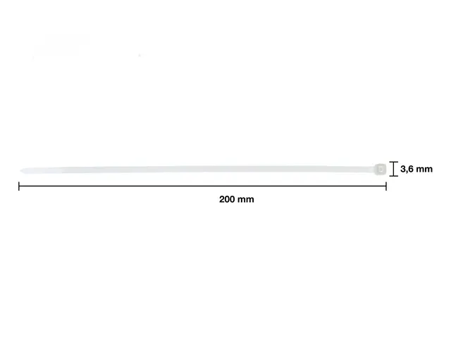 Kabelbinder Seco kleurloos 3.6mm x 140mm. 10x100st