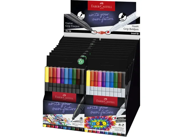 Présentoir de comptoir Faber-Castell fineliner Grip 0,4 mm et feutre
