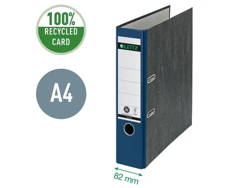 Ordner Leitz 1080 A4 80mm blauw gewolkt 100% gerecycled karton