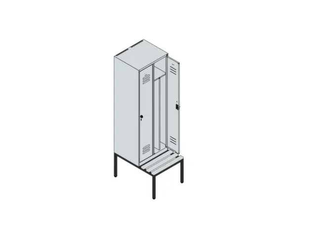 locker voor scheiding van kleding,HxBxD 2120x600x815mm,2vak