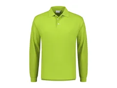 Polo à manches longues Santino Matt, vert citron, taille S, la piece