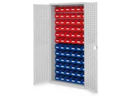 kast met sleufplaat m. bakken,HxBxD 1950x1000x410mm,72bakken PE