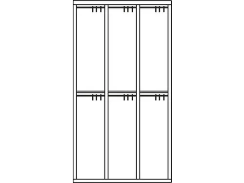 banklocker,dubbeldeks,HxBxD 2150x900x800mm,RAL7035,front RAL3000