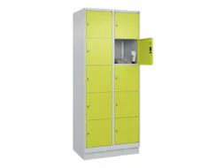 lockerkast,HxBxD 1950x800x500mm,2x5vakken,vak B 400mm,cil.-slot,sokkel