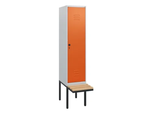 locker met bank,HxBxD 1950x400x815mm,1vak,vak B 400mm,draaigrendel