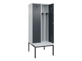 locker met bank,voor scheiding van kleding,HxBxD 2120x800x815mm,2vak - 1