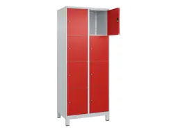lockerkast,HxBxD 1950x800x500mm,2x4vakken,vak B 400mm,cil.-slot,voeten
