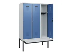 locker met bank,HxBxD 1950x1200x815mm,3vak,vak B 400mm,cilinderslot