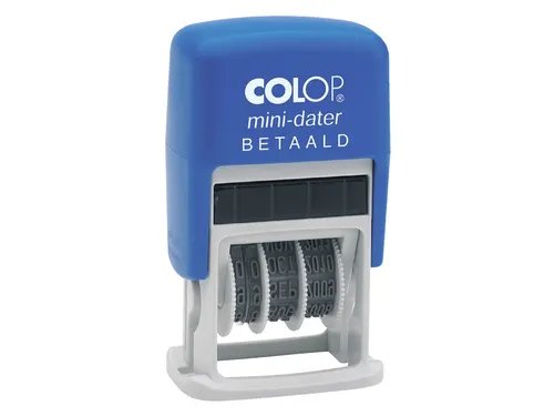 Woord-datumstempel Colop S160B betaald Rood Blauw