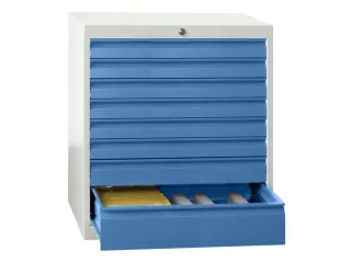 ladekast HxBxD 600x715x600mm 5laden slot RAL7035 front RAL5012 - 2