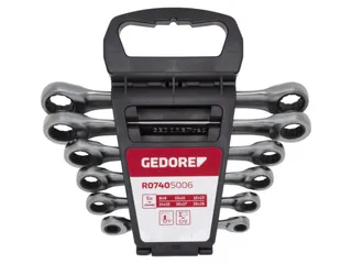 R07405006 6-delige ratelsleutelset met dubbele ring SW8-19mm - 1
