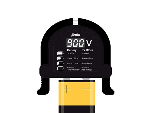 Alecto BTT2 Universele batterijtester voor AA, AAA, C, D en 9V batteri