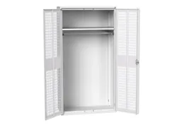 Lockerkast 2000x1050x550mm 1 vak, dubbele ventilatiedeur, RAL7035