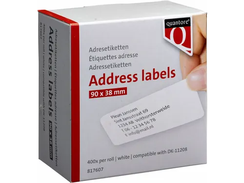 Labeletiket Quantore DK-11208 38x90mm adres wit