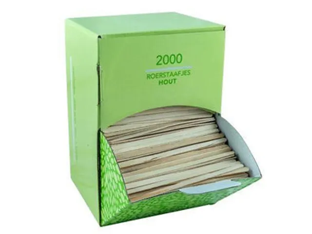Roerstaafje FSC Hout 14cm 2000 stuks