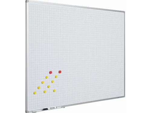 Whiteboard Geruit 100x200cm maat ruit 5x5cm Softline profiel 8mm