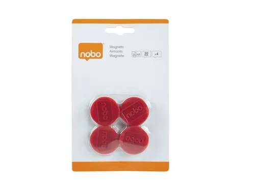Magneet Nobo 30mm rood 4 stuks