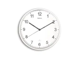 Wandklok MAUL Sprint RC Ø30x5cm kunststof wit/wit incl batterij