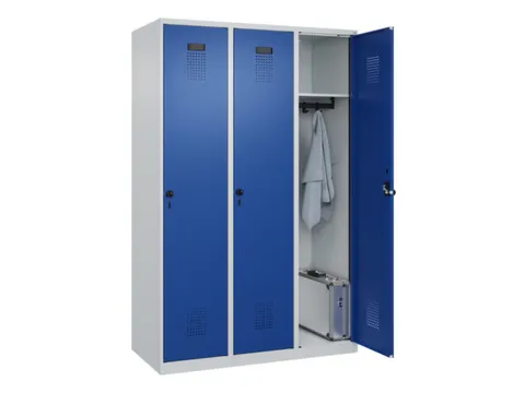 locker,HxBxD 1850x1200x500mm,3vak,vak B 400mm,draaigrendel