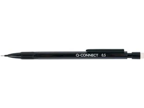 Q-Connect Vulpotlood Zwart met clip en gum + 3x 0,5mm HB stift
