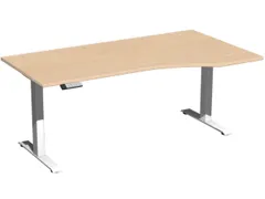 In hoogte verstelbaar bureau in vrije vorm,HxBxD 730-1230x1800x1000mm