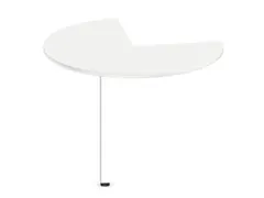 aanbouwtafel,i.h.v.,HxØ 720-840x1000mm,driekwartrond,Bl-wit