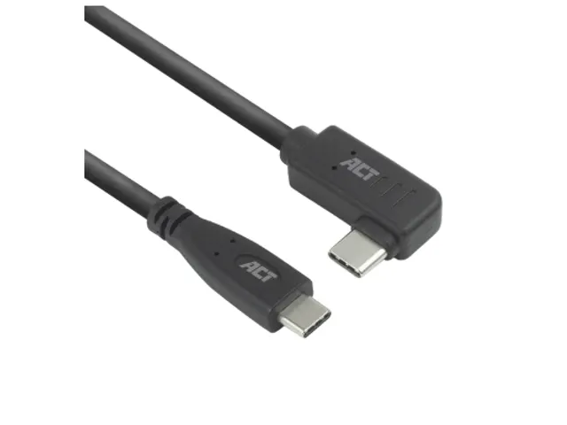 Kabel ACT USB-C standaard naar USB-C hoek 10Gbps 1m
