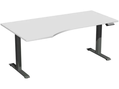 In hoogte verstelbaar bureau in vrije vorm,HxBxD 630-1280x1800x1000mm