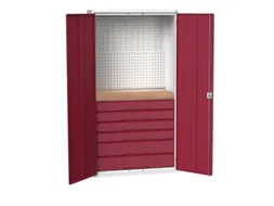 Systeemkast 2000x1050x550mm 1xlegbord 6laden RAL7035+RAL3004