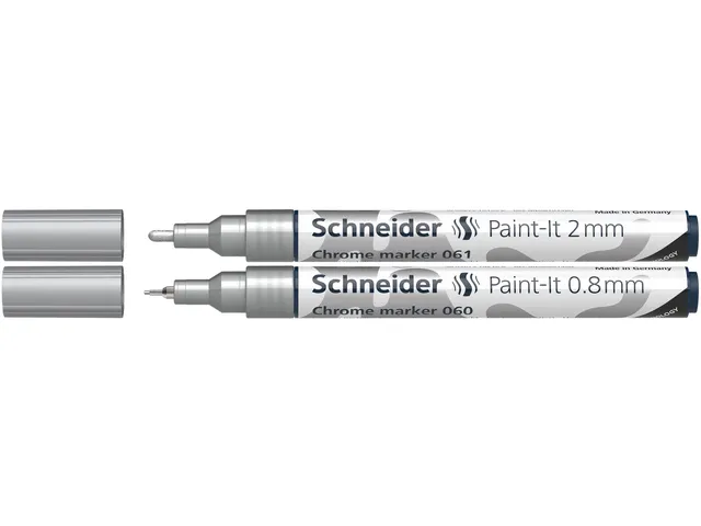 Viltstift Schneider Paint-it 060 - 061 2.0mm en 0.8mm mtl chrome 2st