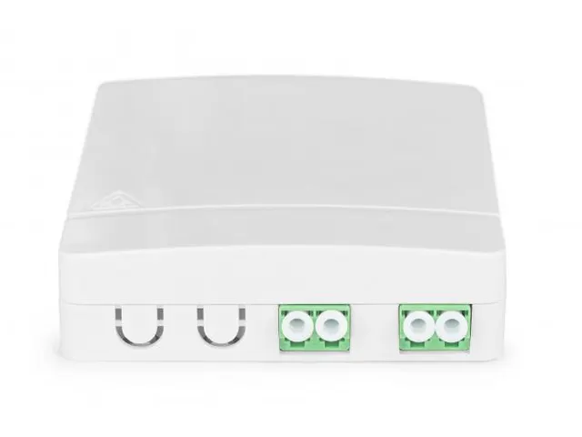 FTTH-behuizing met 2x LC (APC) DX-adapter wandmontage