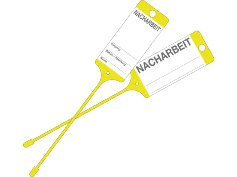 Goederenlabel PP geel "Nabewerking" gelijnd