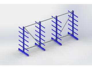 Draagarmstelling Dubbelzijdig 2000x4050x1150mm 6gelijk Lange Armen - 2