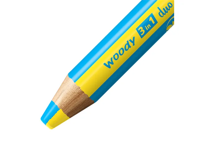 Kleurpotloden STABILO 882 woody 3 in 1 duo inclusief puntenslijper ass