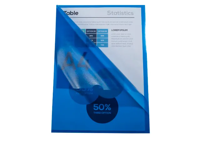 Sachet 100 pochettes polypropylène grainé 12/100e - A4 - Bleu