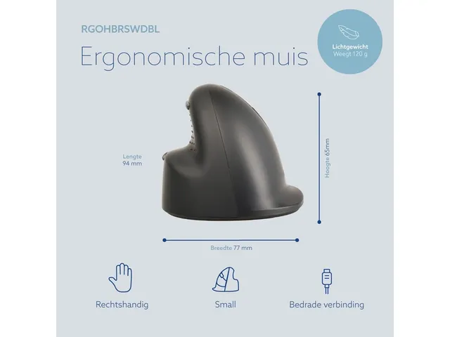 Ergonomisch muis R-Go HE Break Draad Rechts S